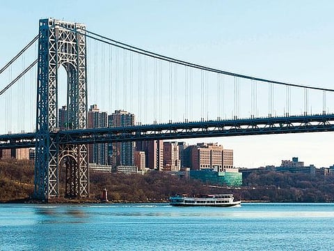 The George Washington Bridge – where Route 9 leaves New Jersey. 