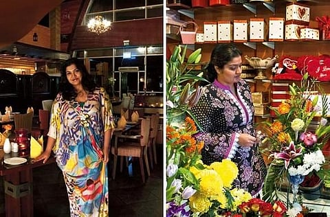 Seema’s interests range from her restaurant Zari
Zardozi to her giftwrap store.  
