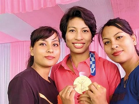 Lovlina and her twin sisters Licha and Lima 