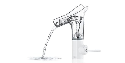 Axor Starck V Basin Mixer in high-gloss white from Hansgrohe, Dh2,615