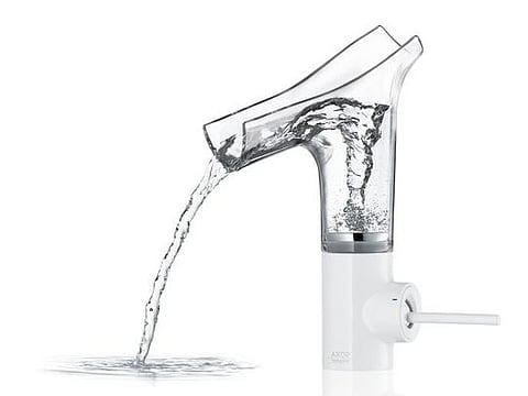 Axor Starck V Basin Mixer in high-gloss white from Hansgrohe, Dh2,615