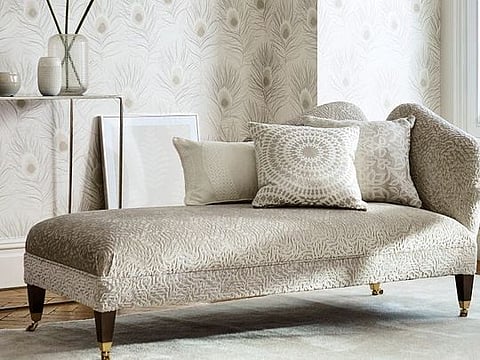 Harlequin’s Orlena wallpaper offers a dash of personality in this space without being overwhelming.