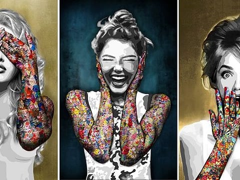 A modern representation of Iwazaru’s apes from the 17th-century Japanese pictorial maxim, 'See no evil, hear no evil, speak no evil'. Artist Kristel Bechara illustrates the lack of moral responsibility of people who refuse to acknowledge offensiveness, look the other way or plead ignorance.