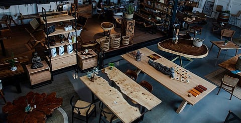 The Wood Culture DXB workshop coverts exotic lumber into unique design pieces