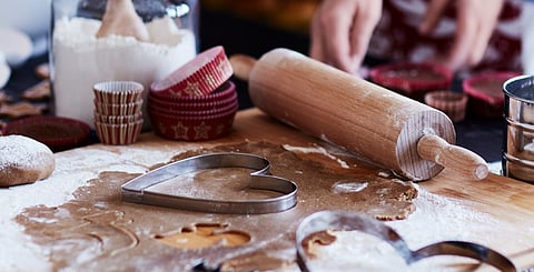 Vinter pastry cutter (set of two hearts), Dh12 and Magasin Rolling Pin, Dh15, both from Ikea.
