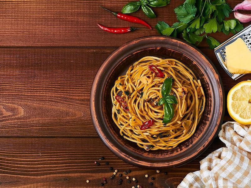 Aglio Olio pasta. Image used for illustrative purpose only 