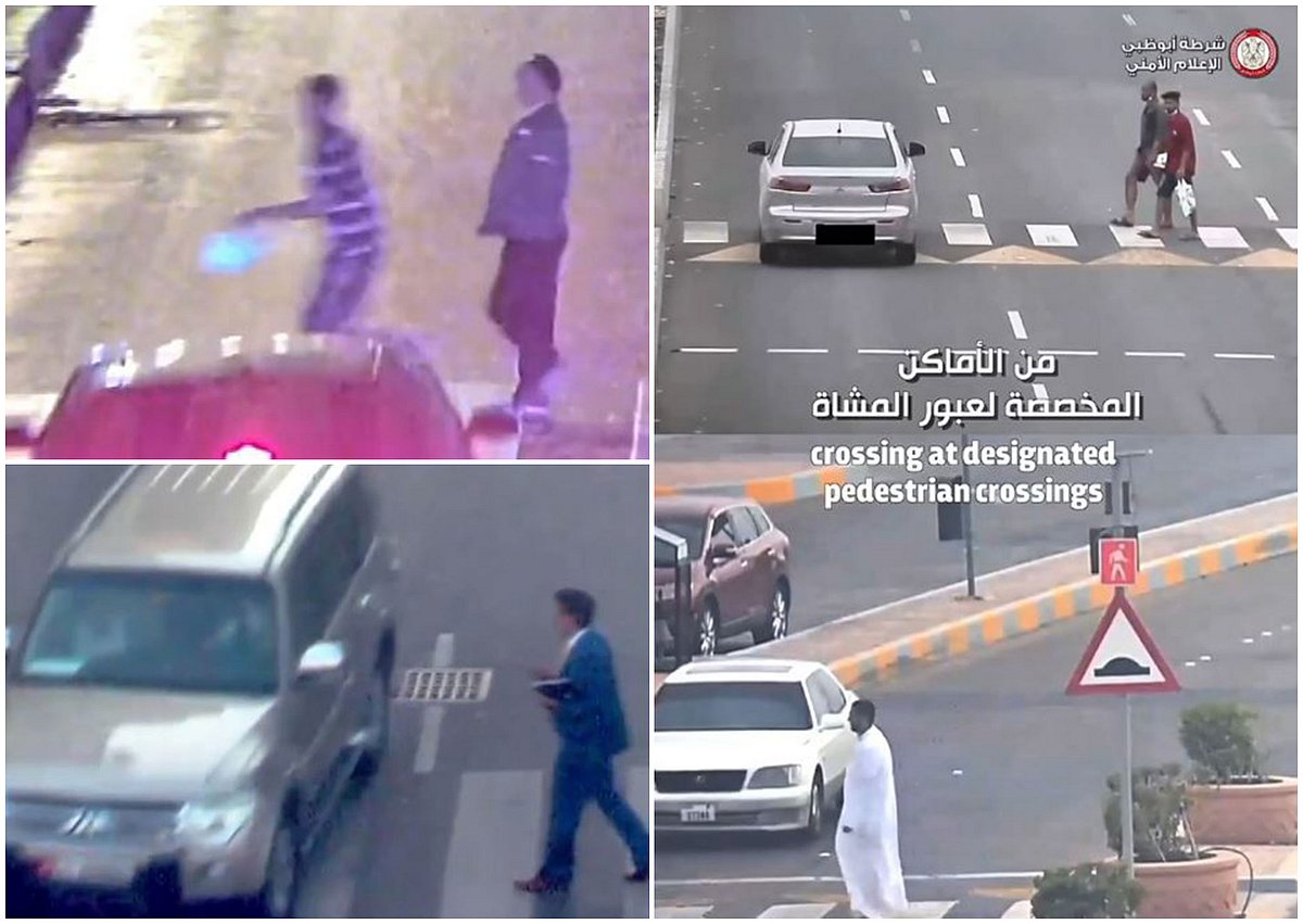 Reckless driving exposed: Abu Dhabi Police share videos of pedestrian ...