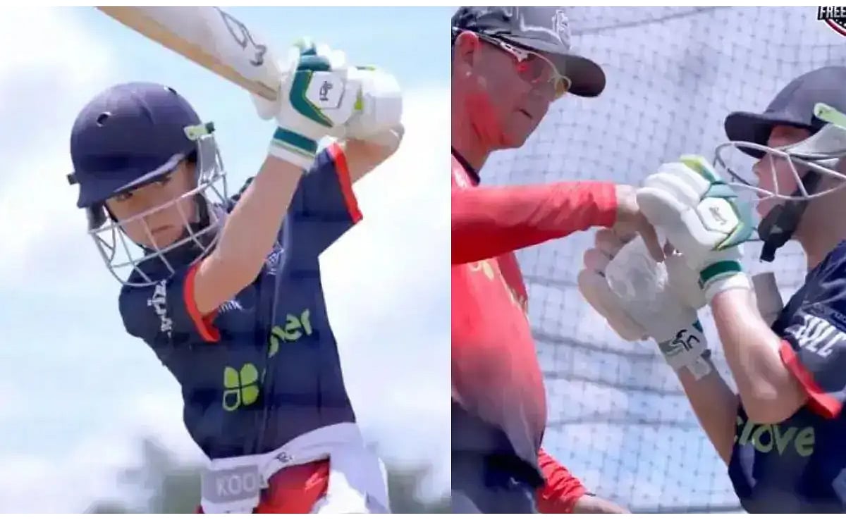 Ex-Australian captain Ricky Ponting turns water boy for his son