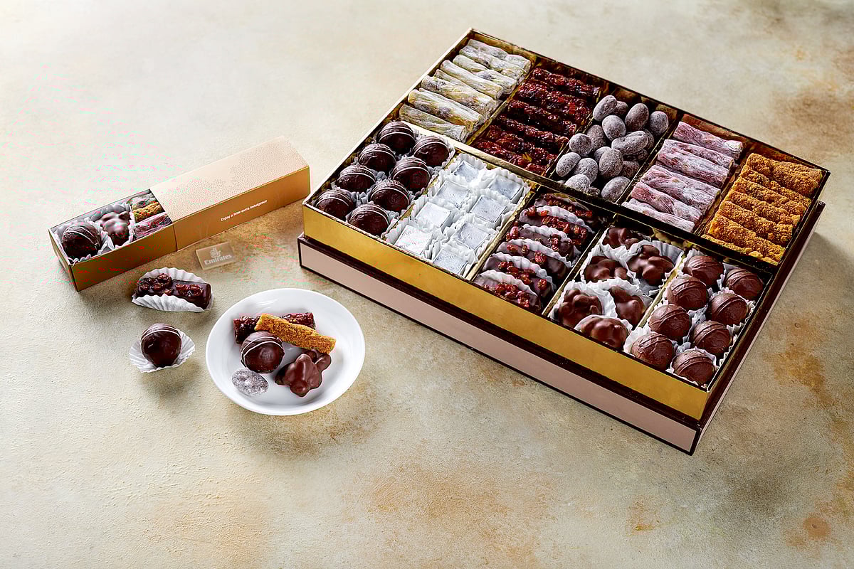 Emirates Chocolate Service 2025 offers premium chocolates to First Class passengers onboard.