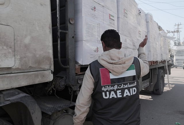 13 UAE aid trucks arrive in Gaza as part of Operation Chivalrous Knight 3