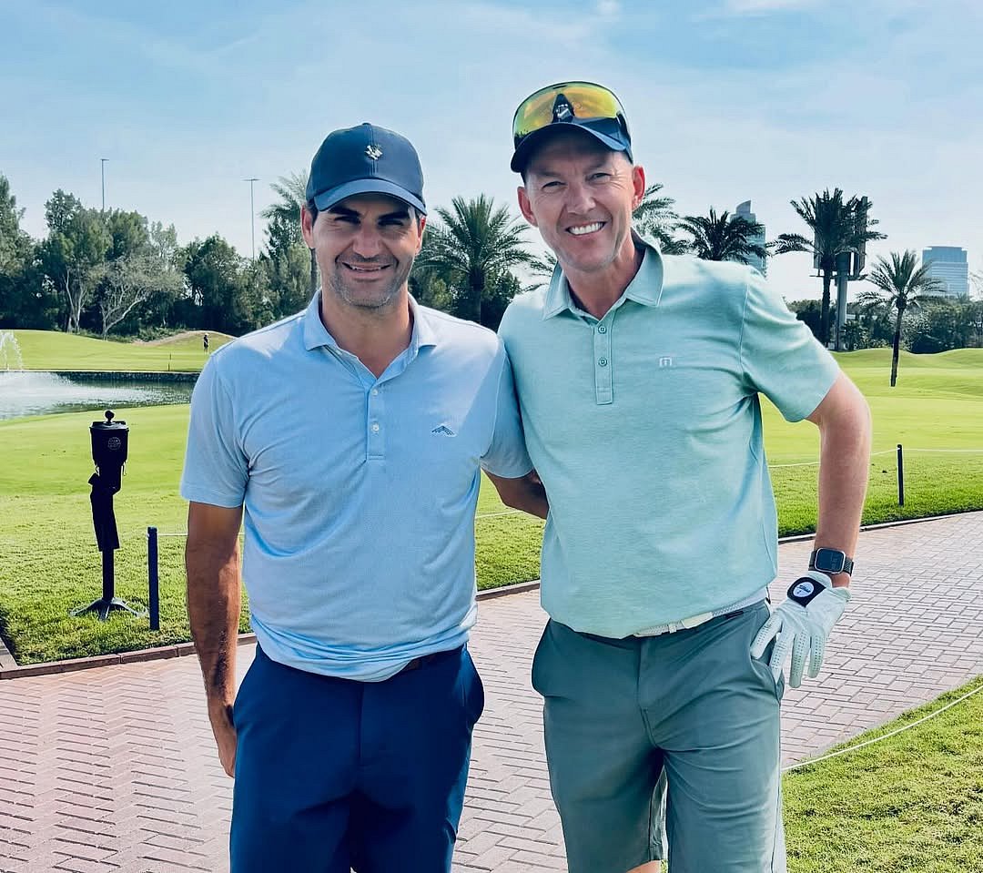 Brett Lee Meets Tennis Legend Roger Federer in Dubai: A Memorable Encounter