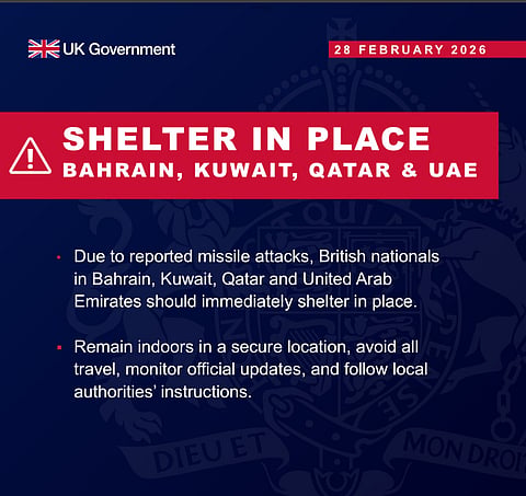 UK advises Britons in UAE, Bahrain, Kuwait, Qatar to shelter amid ...