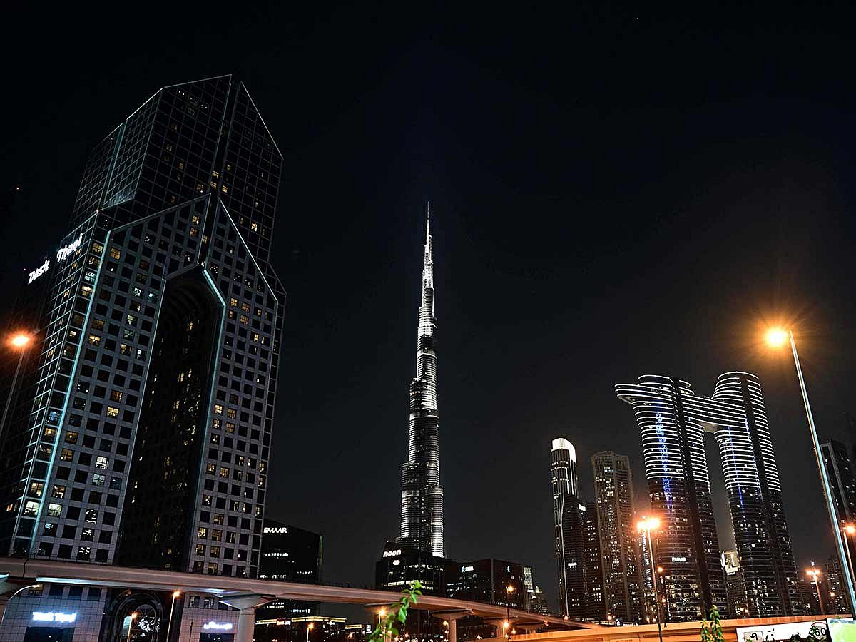 A view of the Burj Khalifa and down town Dubai.