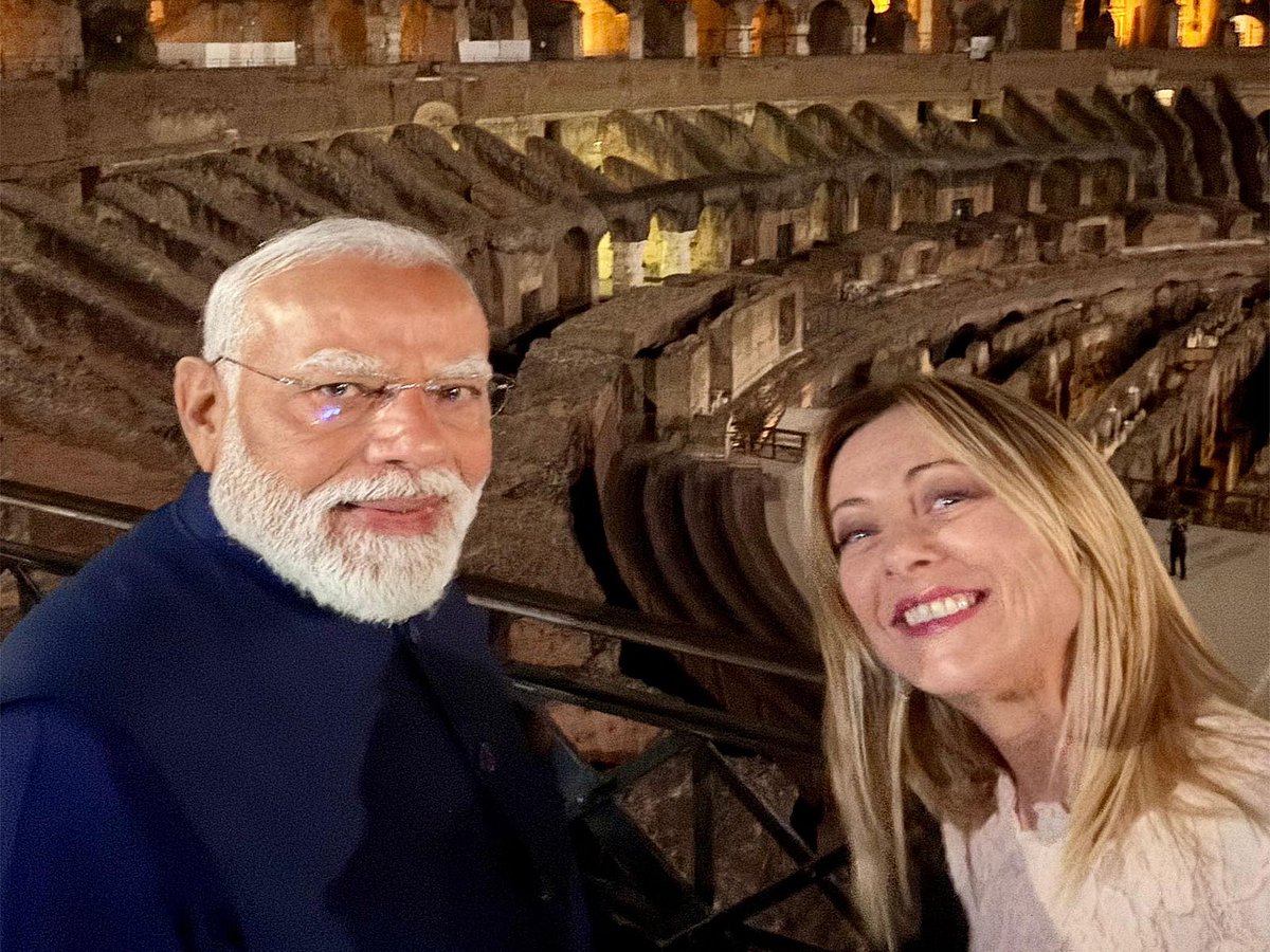 Modi and Meloni Deepen India-Italy Ties in Rome: Colosseum Selfies ...