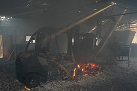 Trees lit up, burnt olives: Spain wildfire burns campsite to ash, leaving tears and despair