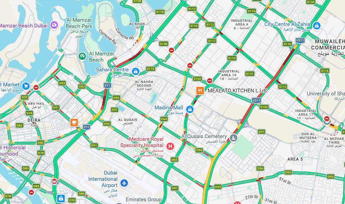 Dubai-Sharjah Traffic Update: Heavy Morning Rush Delays on E11 Al ...