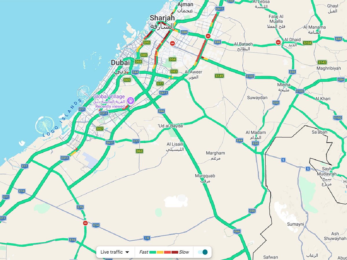Sharjah-Dubai morning traffic: Delays build on key routes