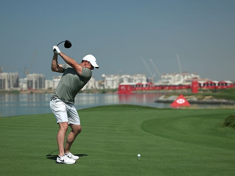 McIlroy in action at Yas Links