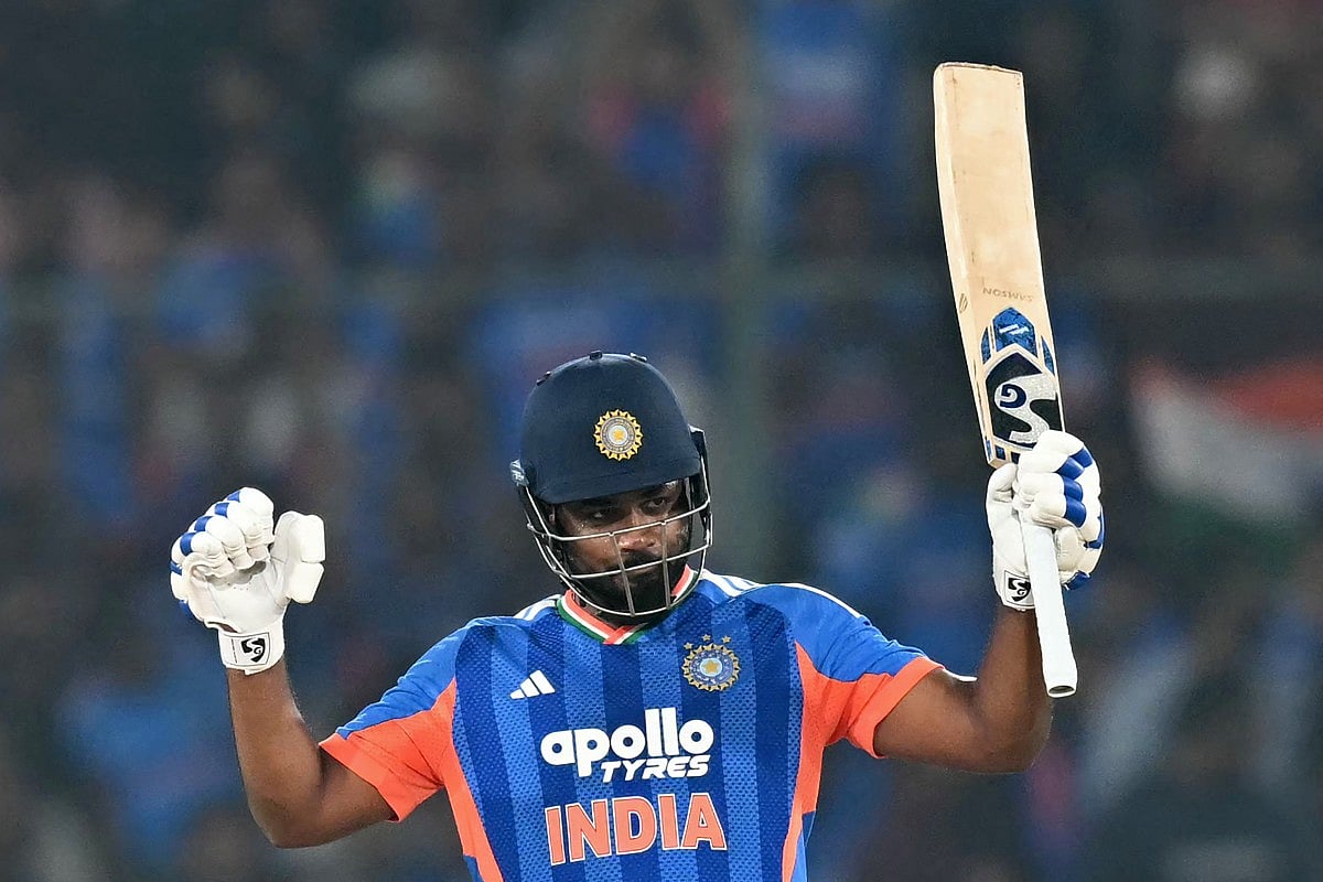 Samson Group Sanju Samson creates T20I record, joins Rohit and Kohli but India lose