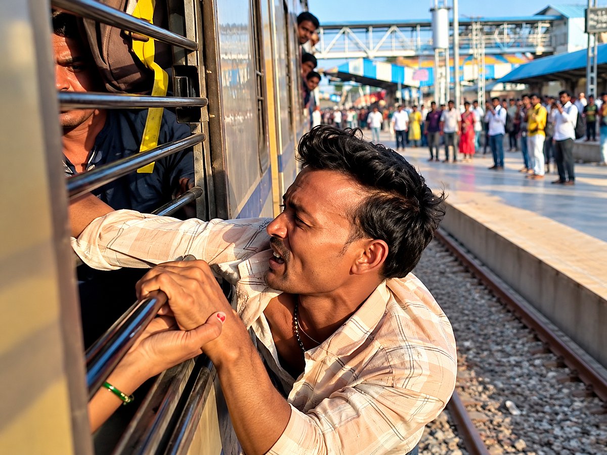 Suspected Phone Thief Dangles from Moving Train in India: Viral Video ...