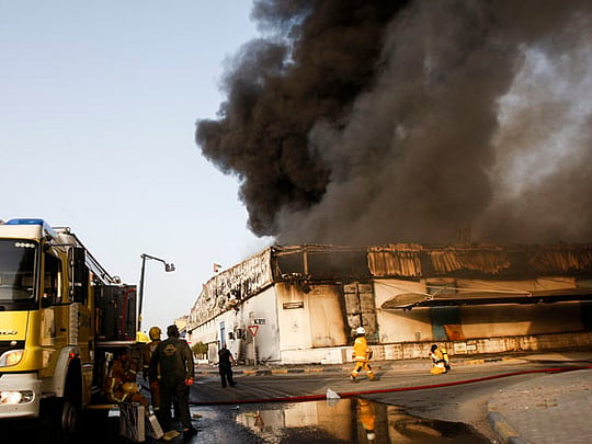 Fire erupts at warehouse in Sharjah