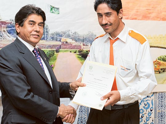 Taxi driver honoured by Pakistan Embassy