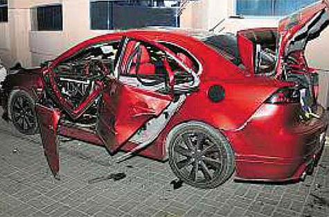 Cigarette lighter gas leads to car explosion