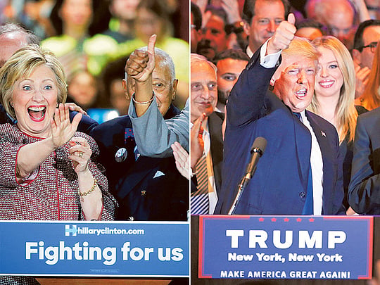 After big New York wins, Trump and Clinton cast themselves as inevitable