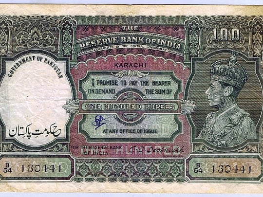 First banknotes of independent Pakistan on display in Dubai