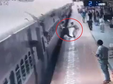Video: Railway cop in India saves man from getting under a running train