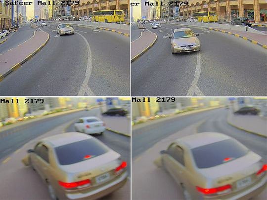 Driver smashes into radar while driving and using phone in Sharjah