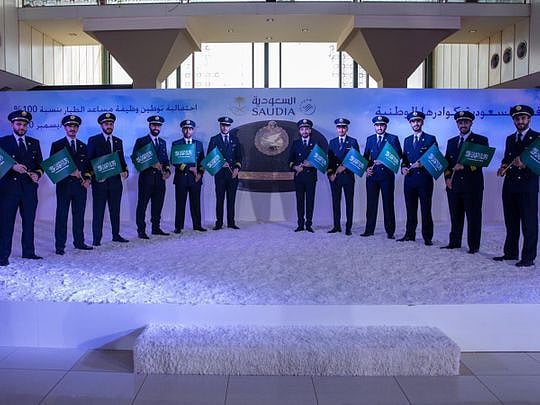 Saudia celebrates replacement of foreign co-pilots with nationals