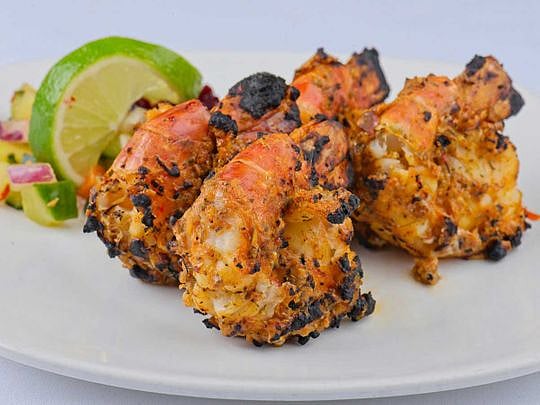 Double-marinated prawn