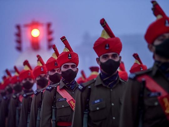 Photos: Preparations underway for Indian Republic Day parade amid dense ...
