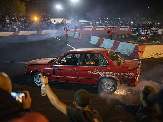 Photos: Sparks and adrenaline fly in South Africa car 'spinning'