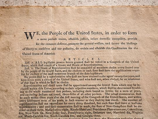 Rare original copy of US constitution auctioned for $43m