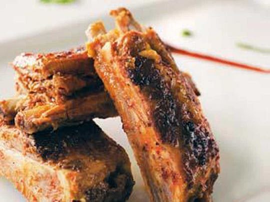 Tabak maaz or Kashmiri lamb ribs