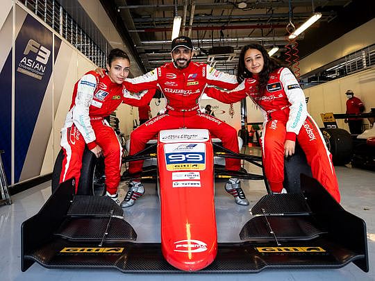 Sister act: Amna and Hamda Al Qubaisi have each other’s back on track