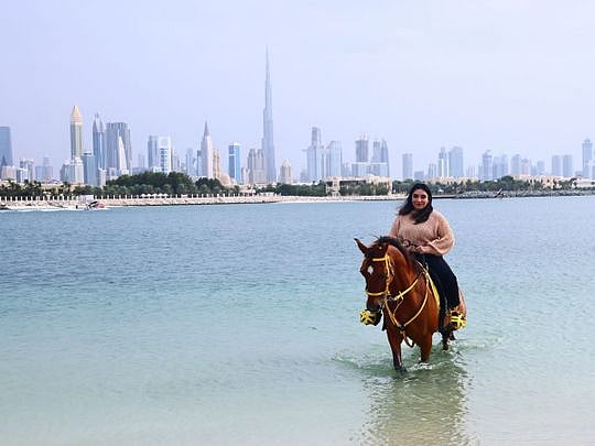 In Dubai: Horseback riding on Pearl Jumeirah's pristine beach