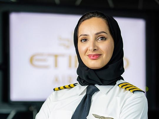 Etihad pilot Aisha Al Mansoori becomes UAE’s first female Emirati ...