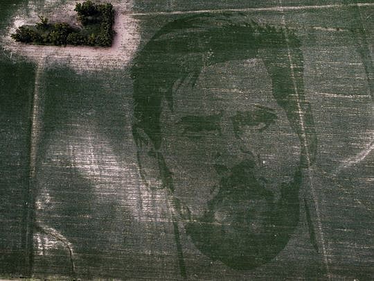 Photos: Argentine corn field planted with face of Qatar World Cup ...