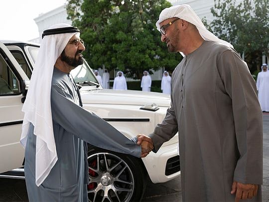 UAE President receives Sheikh Mohammed bin Rashid at Qasr Al Bahr in ...