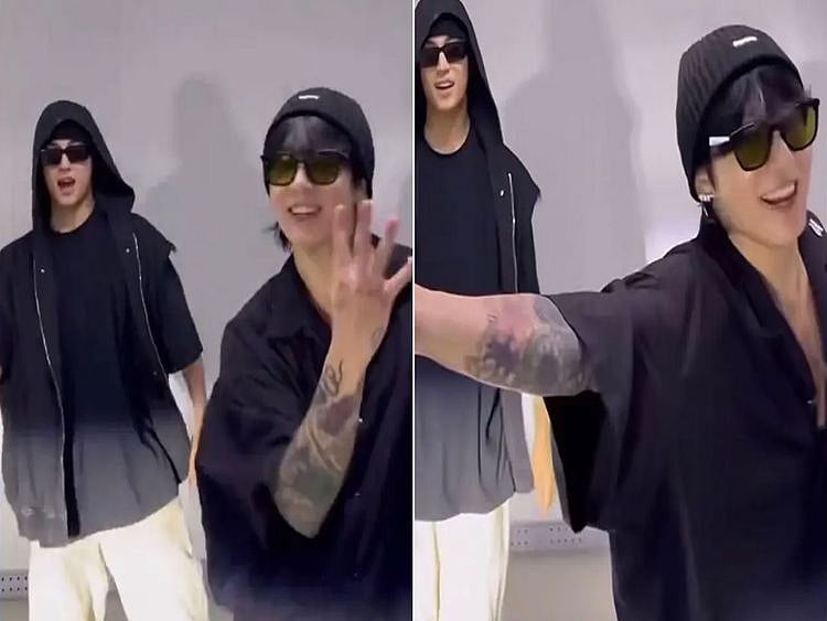 BTS バンタン　ジョングク Video: BTS' Jungkook and Seventeen's Mingyu rock the 'Seven' dance