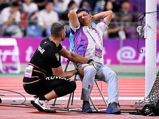 Asian Games official suffers leg fracture after being hit by hammer