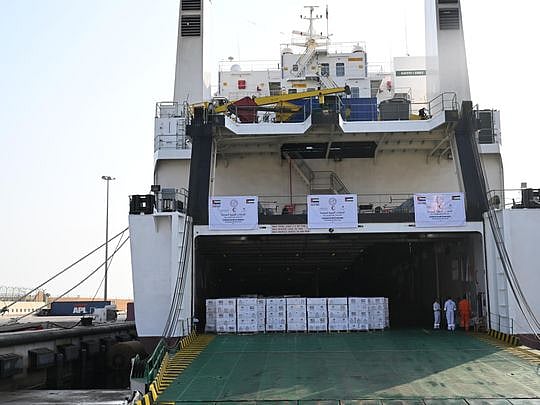 UAE aid ship carrying 4,000 tonnes of relief supplies sails from ...