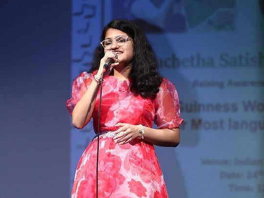 Indian student in Dubai sets Guinness World Record for singing in 140 ...