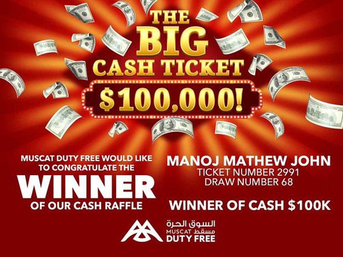 $100,000 raffle winner announced by Muscat Duty Free