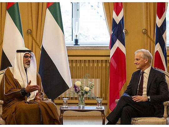 Abu Dhabi Crown Prince meets Prime Minister of Norway in Oslo
