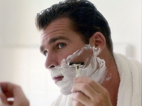man shaving