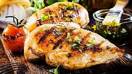 meat on the plate with vegetables